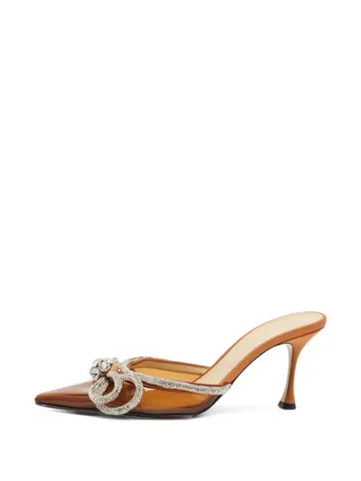 Pre-owned Mach&mach Double Bow Mules In Brown