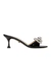 Mach&mach Double Bow Patent-leather Sandals In Multicolor