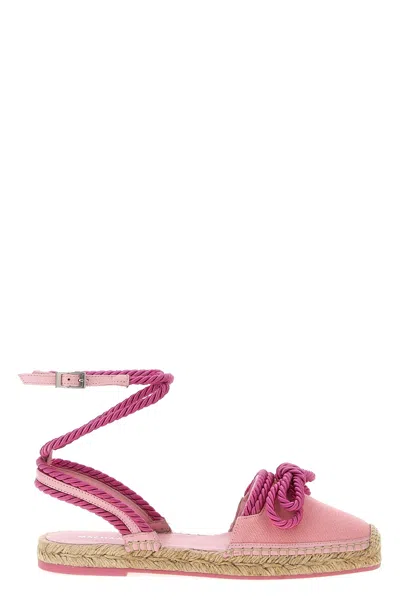 MACH&MACH MACH & MACH 'DOUBLE BOW PINK RIVIERA' ESPADRILLES