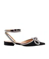 Mach&mach Double Bow Ballerinas In Black