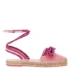 Mach&mach Double Bow Riviera Espadrilles In Pink