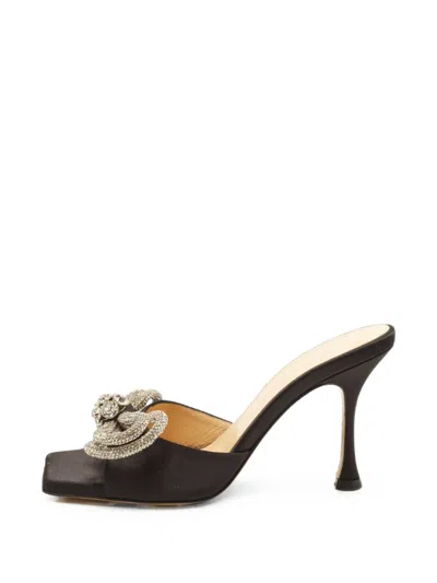 Pre-owned Mach&mach Double Bow Sandals In Black