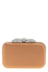 Mach&mach Satin Clutch With Double Bow Detail In Orange