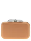 Mach&mach Mach & Mach 'double Bow Satin' Clutch In Sand