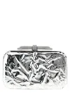 Mach&mach Double Bow Wrapped Mirror Clutch Silver