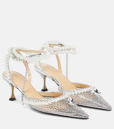 Mach&mach Faux-pearl Embellished Pvc Pumps In Chrystal