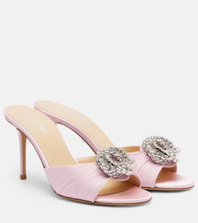 Mach&mach Galaxy 85 Embellished Satin Mules In Pink