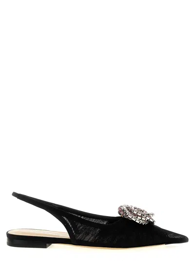 Mach&mach Mach & Mach Galaxy Slingback Flat In Black
