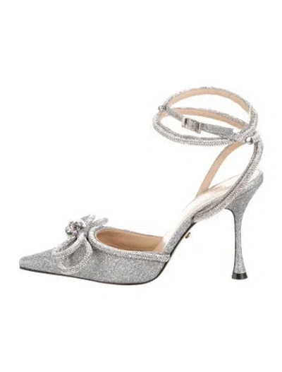 Pre-owned Mach&mach Glitter Bow Accents D'orsay Pumps