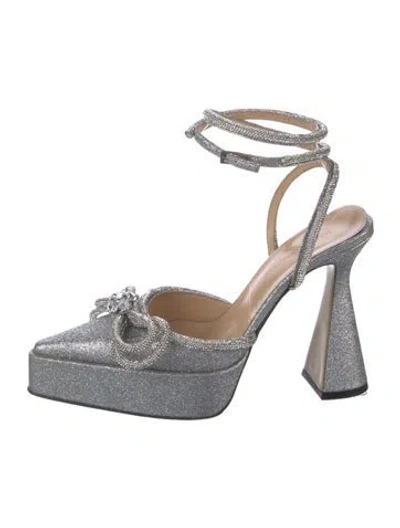 Pre-owned Mach&mach Glitter Crystal Embellishments D'orsay Pumps