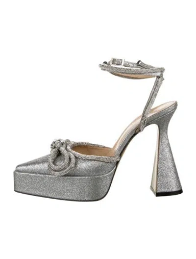 Pre-owned Mach&mach Glitter Crystal Embellishments Pumps In Metallic/silver