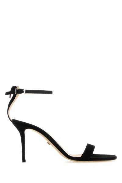 Mach&mach Heart Heel Sandal In Black