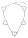 Mach&mach Heart-shape Crystal Necklace In Silver