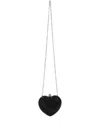 Mach&mach Mach & Mach Heart-shaped Black Clutch With Shimmering Embellishments In Red