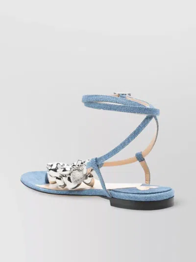 Mach&mach Heart Thong Sandals Embellished Detail