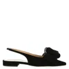 Mach&mach Ladies Black Bow Detail Slingbacks In Black