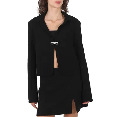 MACH&MACH LADIES BLACK CRYSTAL BOW STRETCH VISCOSE JACKET