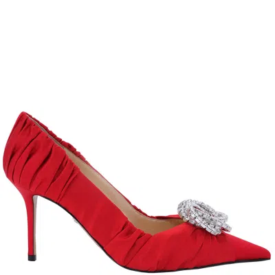 Mach&mach Ladies Red Galaxy Satin Pumps