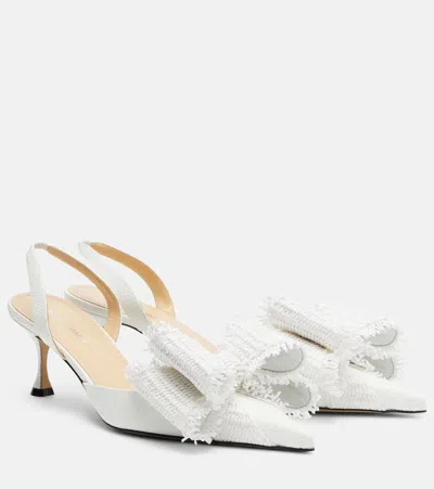 Mach&mach Le Cadeau 65 Raffia Slingback Pumps In White