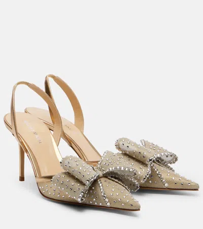 Mach&mach Le Cadeau 85 Mesh Slingback Pumps In Gray