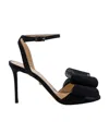 Mach&mach Mach E Mach Satin Le Cadeau Sandals With Double Bow In Black