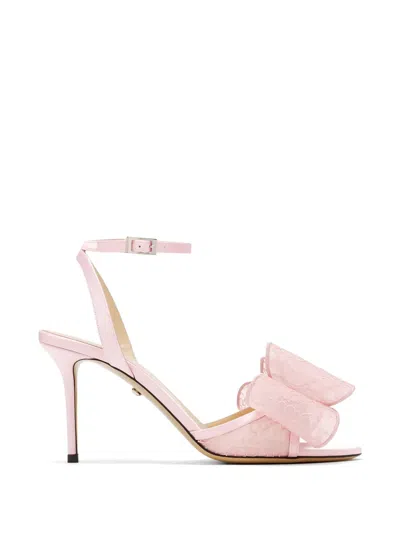 Mach&mach Le Cadeau Bow-detail Lace Sandals In Pink