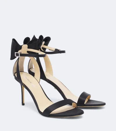 Mach&mach Le Cadeau Bow-detail Satin Sandals In Black