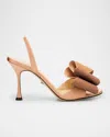 Mach&mach Le Cadeau Crepe Satin Sandals In Brown
