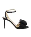Mach&mach Satin Le Cadeau Sandals With Double Bow In Black