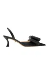 Mach&mach Le Cadeau Crystal Bow Slingback Pumps In Black