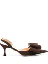 Mach&mach Mach & Mach Women Le Cadeau Kitten Heel Slingback In Brown