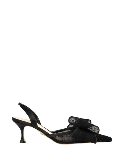 Mach&mach Le Cadeau Lace Slingback Pumps In Black