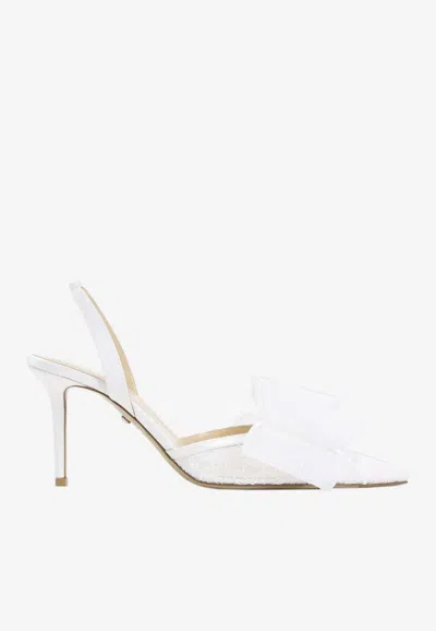 Mach&mach Le Cadeau Lace Slingback Pumps In White