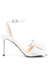 Mach&mach Mach E Mach Satin Le Cadeau Sandals With Double Bow In White
