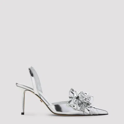 Mach&mach Mach & Mach Le Cadeau Silver Wrapped Leather Pumps - 8.5cm Heel In Gray