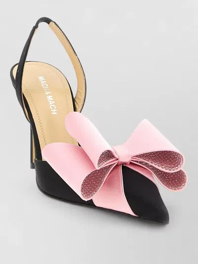 Mach&mach Le Cadeau Slingback Pumps Bow Detail In Black