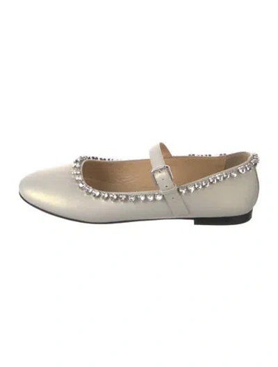 Pre-owned Mach&mach Leather Ballet Flats In White