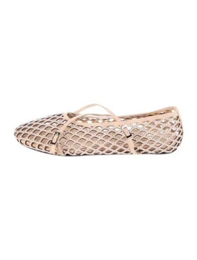 Pre-owned Mach&mach Leather Patterned Ballet Flats In Neutrals