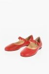 Mach&mach Leather Petit Coeur Mary Jane Ballet Flats In Orange