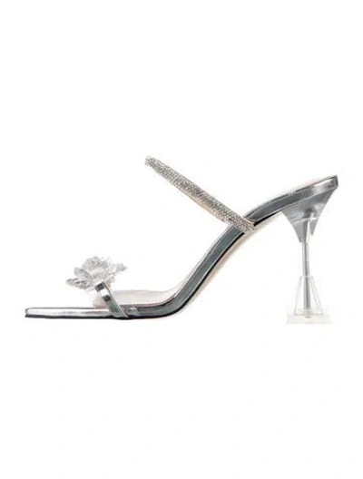 Pre-owned Mach&mach Leather Sandals In Metallic/silver