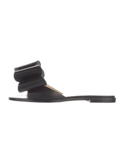 Pre-owned Mach&mach Leather Slides In Black