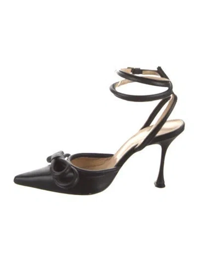 Pre-owned Mach&mach Leather Slingback Pumps In Black