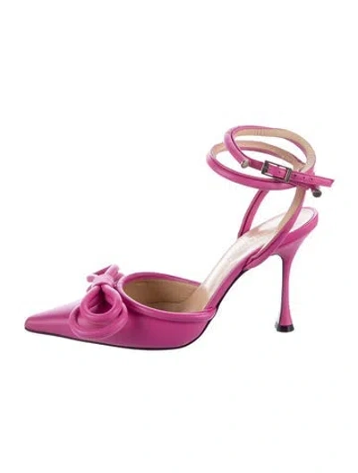 Pre-owned Mach&mach Leather Slingback Sandals In Pink