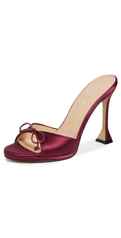 Mach&mach Little Plateau Satin Mules Bordeaux