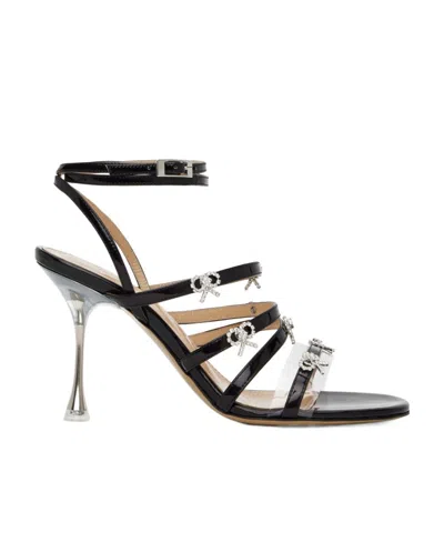 Mach&mach Logo High-heeled Sandals In Black