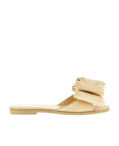 MACH&MACH MACH  MACH BOW DETAILED FLAT SANDALS