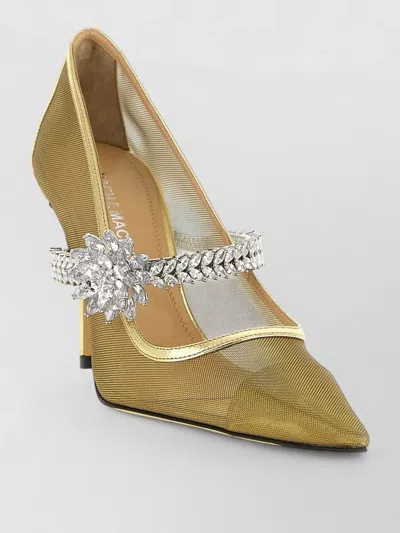Mach&mach Lotus Flower Pumps Embellished Strap Mesh In Multi