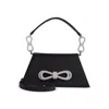 Mach&mach Mach & Mach  Samatha Double Bow Satin Shoulder Bag In Black