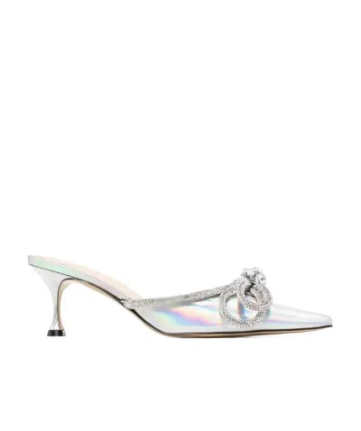 Mach&mach Magic Silver Bow High Heels In White