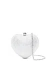 Mach&mach Mini Crystal Heart Embellished Bag In White